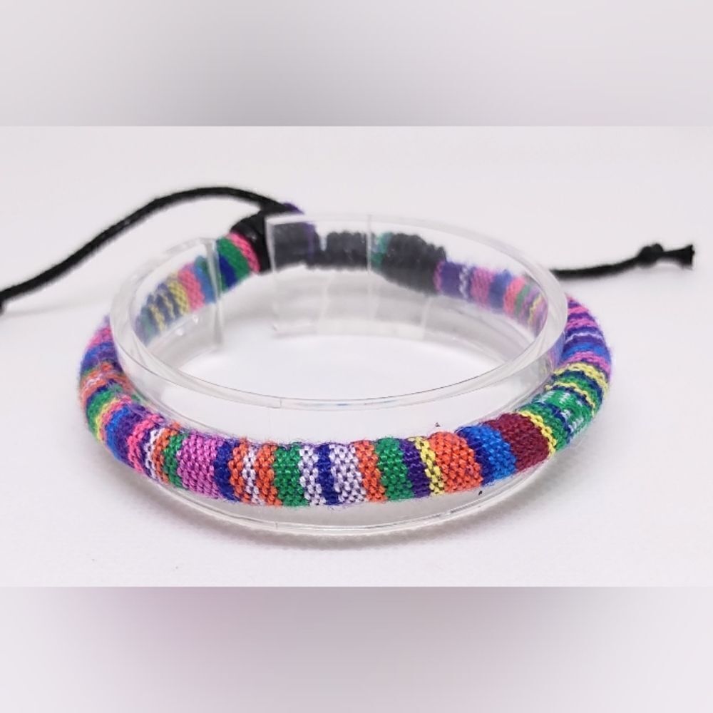 Men's bracelet‎ striped hemp punk new e23